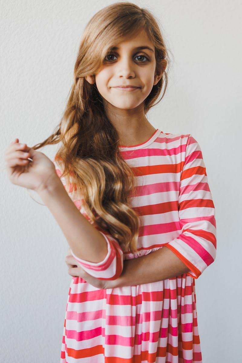 All You Need is Love 3/4 Sleeve Pocket Twirl Dress - Mila & Rose ® - Flyclothing LLC