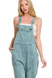 Zenana Washed Knot Strap Relaxed Fit Overalls - Trendsi - Flyclothing LLC