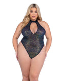 Roma Costume 6431 Sequin Fishnet Keyhole Romper - Roma Costume - Flyclothing LLC