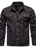 Men's Button Down Long Sleeve Denim Jacket - Trendsi - Flyclothing LLC