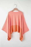 Contrast V-Neck Batwing Sleeve Blouse - Trendsi - Flyclothing LLC