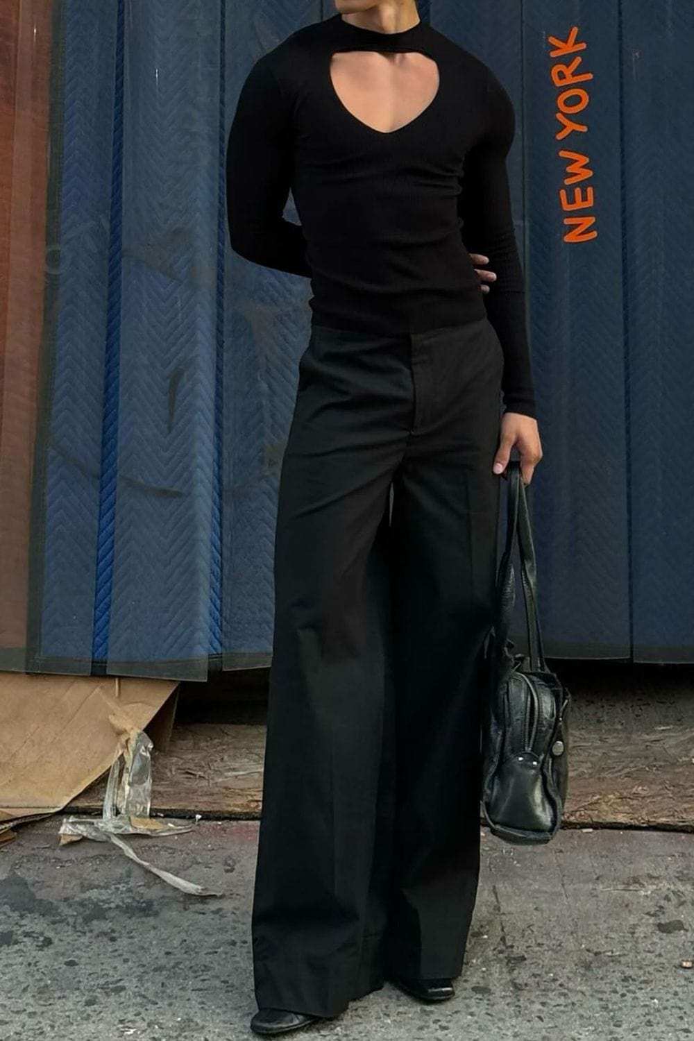 Men's Cutout Front Long Sleeve T-Shirt - Trendsi - Flyclothing LLC