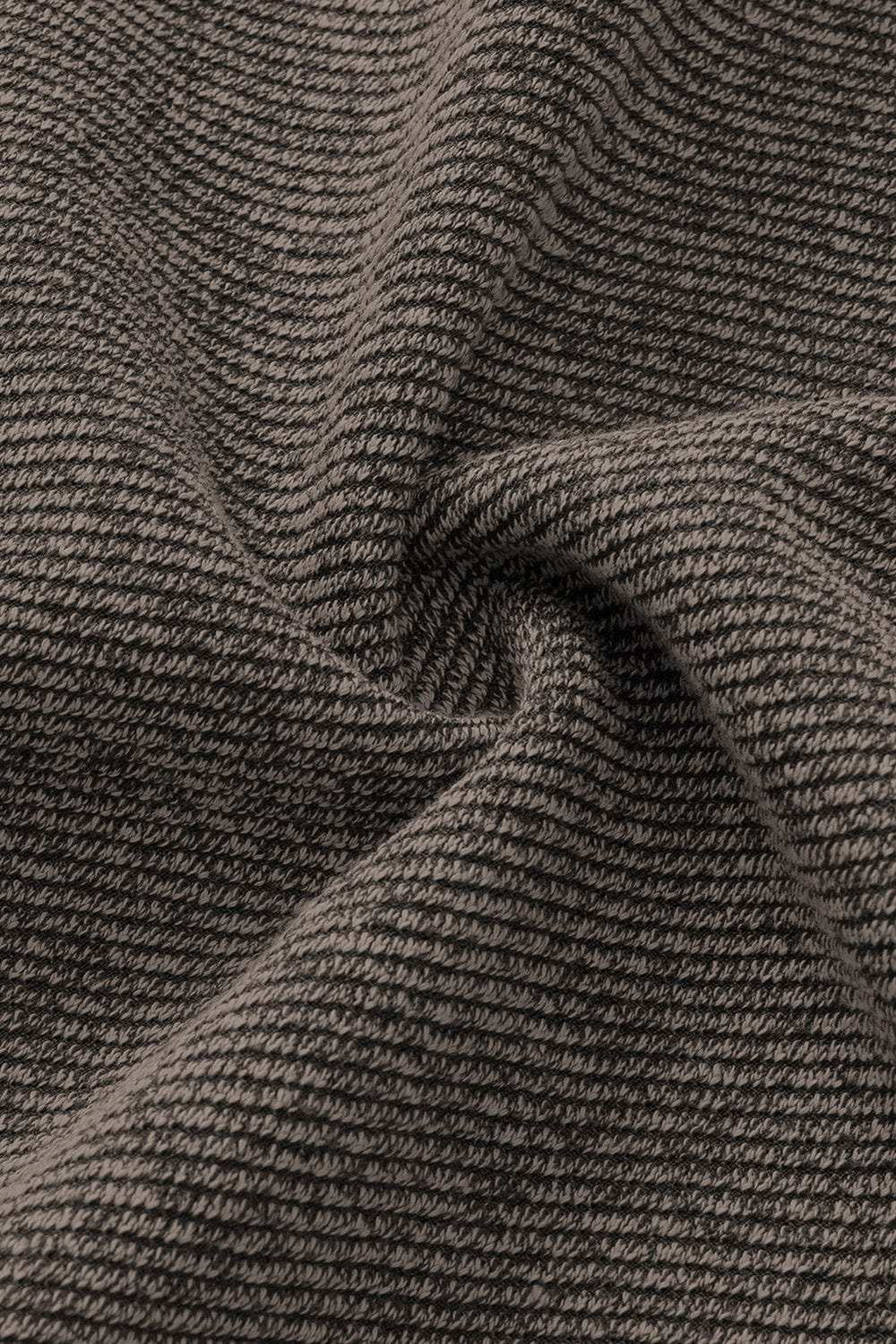 Color Block Notched Long Sleeve Blouse - Trendsi - Flyclothing LLC