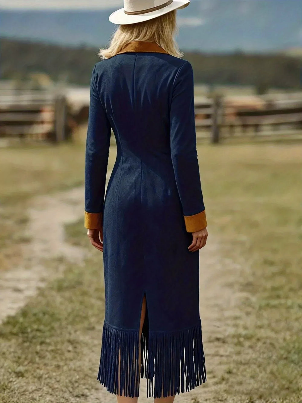 Fringe Hem Zipper Front Bodycon Dress - Trendsi - Flyclothing LLC