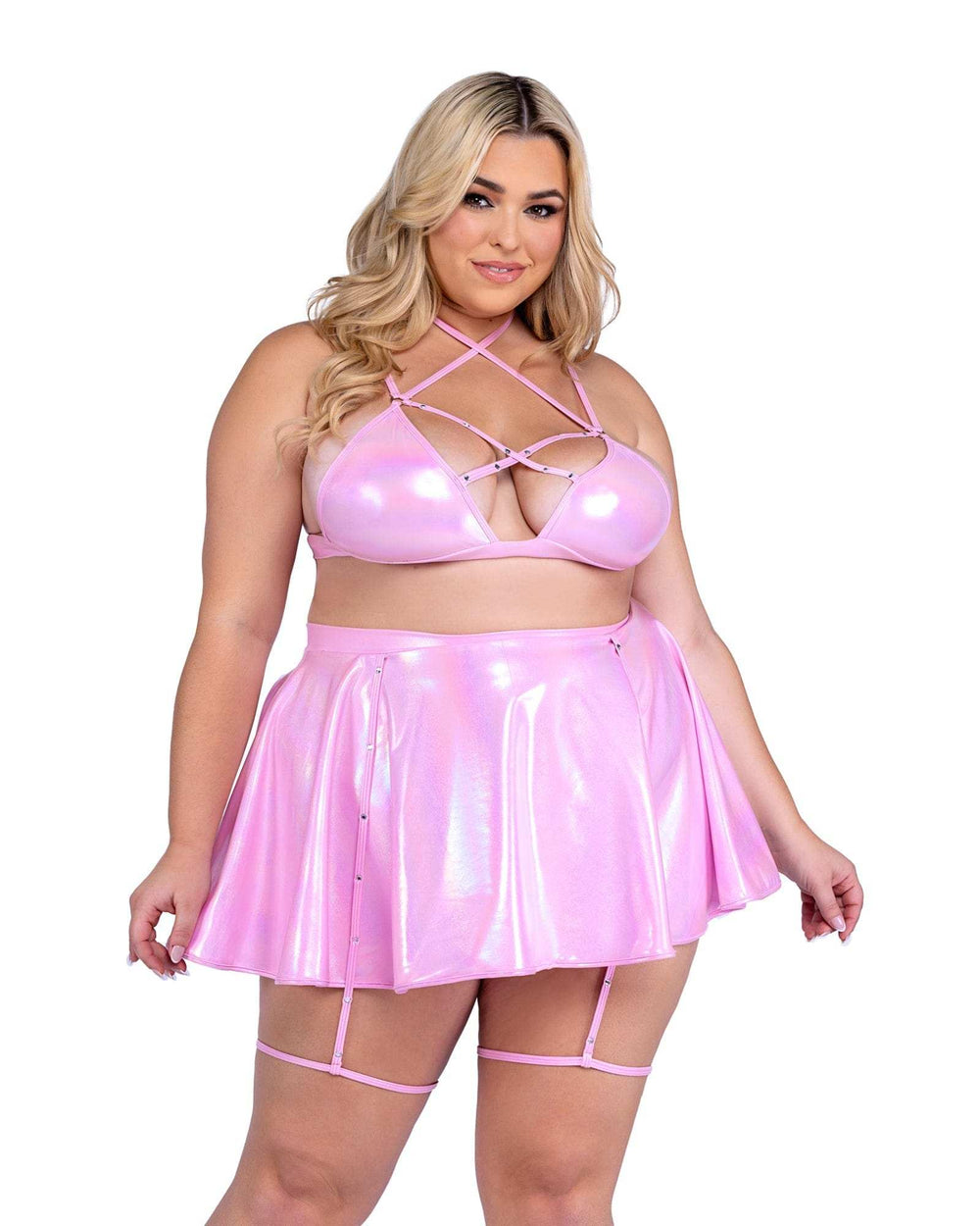 Roma Costume 6454 Metallic Iridescent Criss Cross Bikini Top - Roma Costume - Flyclothing LLC