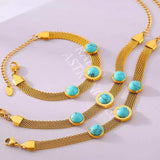 Turquoise Titanium Steel Bracelet - Trendsi - Flyclothing LLC