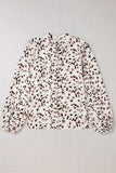 Printed Mock Neck Balloon Sleeve Blouse - Trendsi - Flyclothing LLC