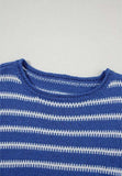 Striped Round Neck Dropped Shoulder Sweater - Trendsi - Flyclothing LLC