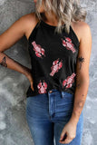 Sequin Lobster Round Neck Tank - Trendsi - Flyclothing LLC