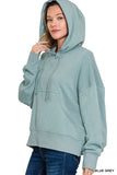 Zenana Oversized Fleece Kangaroo Pocket Hoodie - Trendsi - Flyclothing LLC