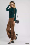 Umgee Velvet Pleated Wide Leg Pants - Trendsi - Flyclothing LLC