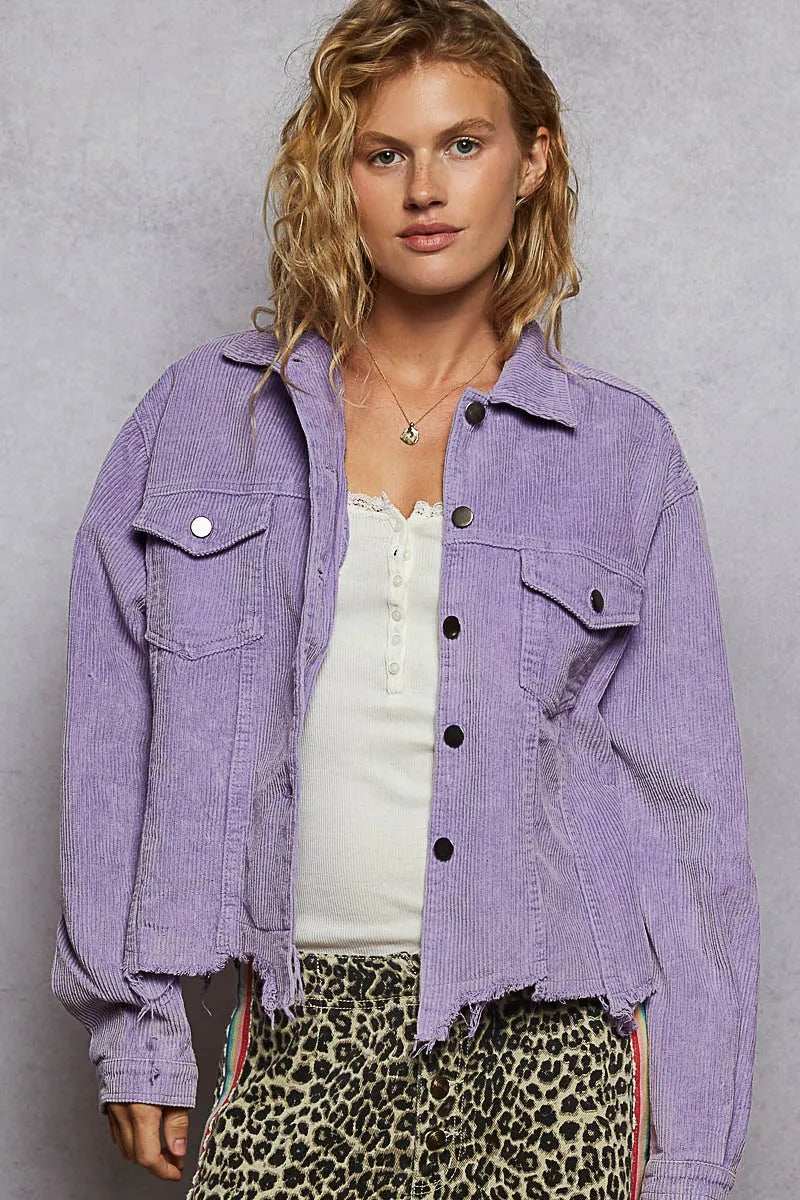 POL Button Down Corduroy Trucker Jacket - Trendsi - Flyclothing LLC