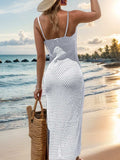 Slit Openwork V-Neck Sleeveless Cover Up - Trendsi - Flyclothing LLC