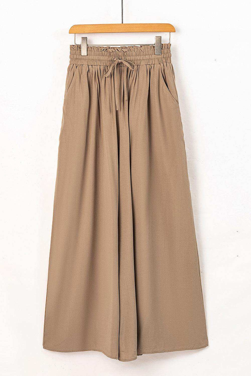 Drawstring Waist Wide Leg Pants - Trendsi - Flyclothing LLC