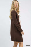 Umgee Button-Down Longline Sweater Cardigan with Front Pockets - Trendsi - Flyclothing LLC