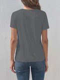 Smile Graphic Round Neck Short Sleeve T-Shirt - Trendsi - Flyclothing LLC