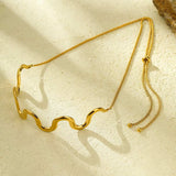 18K Gold-Plated Wave Necklace - Trendsi - Flyclothing LLC