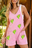 Cactus V-Neck Spaghetti Strap Overalls - Trendsi - Flyclothing LLC
