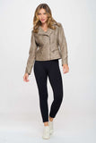 Coalition LA Studded Classic Moto Faux Leather Jacket - Trendsi - Flyclothing LLC