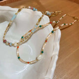 Alloy Pearl Beaded Necklace - Trendsi - Flyclothing LLC