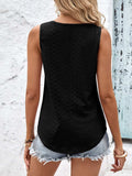 Eyelet Wide Strap Tank - Trendsi - Flyclothing LLC