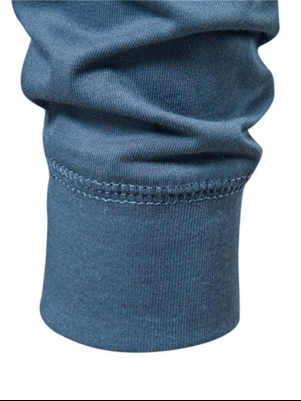 Men's Full Size Quarter Button Round Neck Long Sleeve T-Shirt Plus Size - Trendsi - Flyclothing LLC