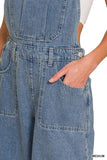 Zenana Denim Medium Washed Wide Leg Overalls - Trendsi - Flyclothing LLC