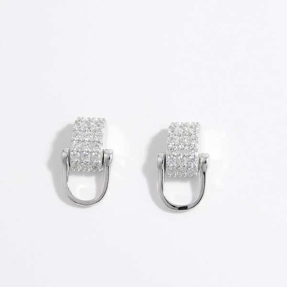 925 Sterling Silver Inlaid Zircon Earrings - Trendsi - Flyclothing LLC