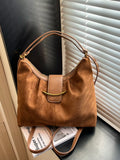 Convertible Suede Backpack Bag with Metal Accent - Trendsi - Flyclothing LLC