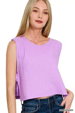 Zenana Double Gauze Side Tie Sleeveless Top - Trendsi - Flyclothing LLC