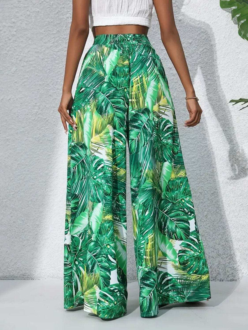 Printed High Waist Wide Leg Pants - Trendsi - Flyclothing LLC