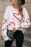 Angel Wings Heart Dropped Shoulder Long Sleeve Sweater - Trendsi - Flyclothing LLC