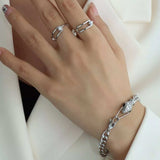 Titanium Steel Zircon Snake Bracelet - Trendsi - Flyclothing LLC