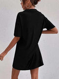 Johnny Collar Short Sleeve Polo Dress - Trendsi - Flyclothing LLC