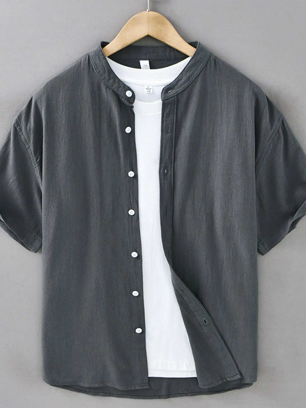 Men's Plus Size Button Up Short Sleeve Shirt - Trendsi - Flyclothing LLC