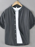 Men's Plus Size Button Up Short Sleeve Shirt - Trendsi - Flyclothing LLC