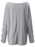 One Shoulder Long Sleeve T-Shirt - Trendsi - Flyclothing LLC