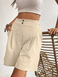Pocketed Half Elastic Waist Shorts - Trendsi - Flyclothing LLC