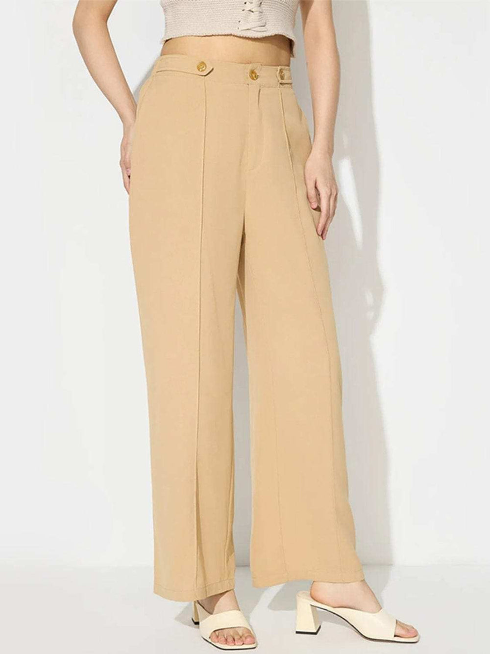 Wide Leg Pants with Pockets - Trendsi - Flyclothing LLC