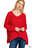 Zenana Dolman Sleeve V-Neck Sweater - Trendsi - Flyclothing LLC