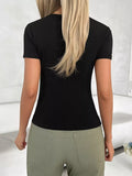 Solid Color Slim Fit T-Shirt - Trendsi - Flyclothing LLC