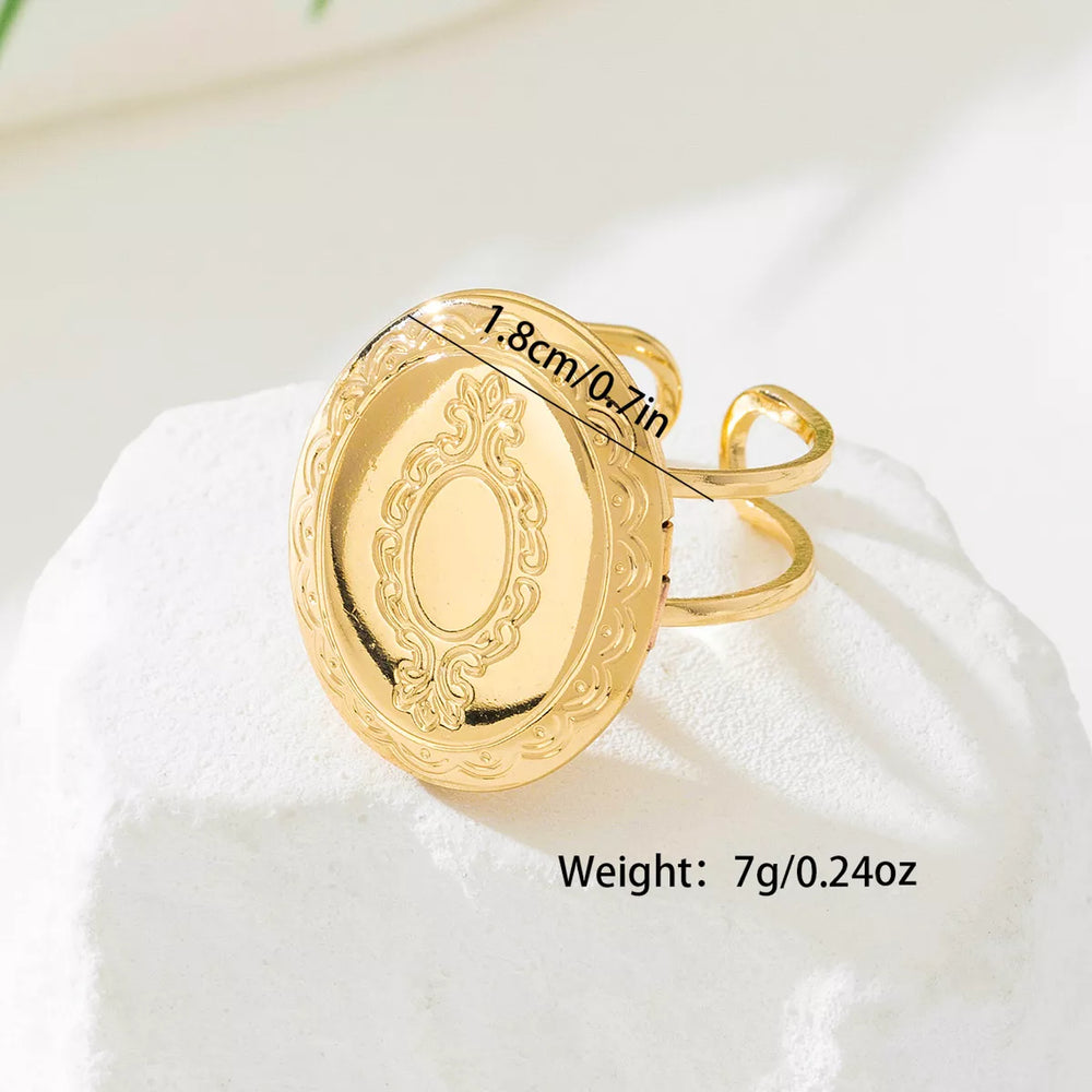 18K Gold-Plated Open Engraved Ring - Trendsi - Flyclothing LLC