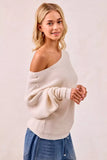 BiBi Waffle Knit Off Shoulder Top - Trendsi - Flyclothing LLC