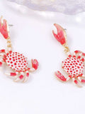 Alloy Crab-Shaped Earrings - Trendsi - Flyclothing LLC