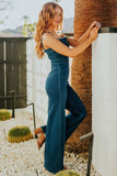 Spaghetti Strap Wide Leg Denim Jumpsuit - Trendsi - Flyclothing LLC