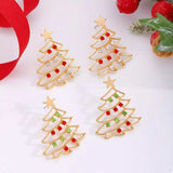 18K Gold-Plated Christmas Tree Earrings - Trendsi - Flyclothing LLC