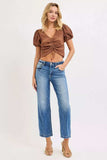 RISEN High Rise Crop Boyfriend Tapered Jeans - Trendsi - Flyclothing LLC