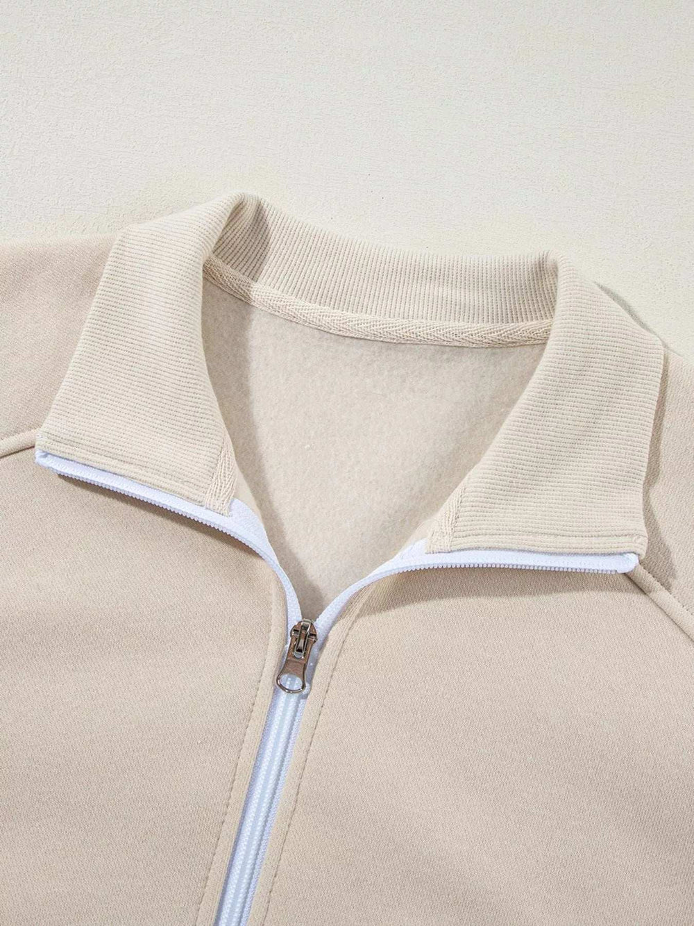 Drop Shoulder Zip Up Jacket and Drawstring Pants Active 2pcs Set - Trendsi - Flyclothing LLC