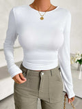 Round Neck Long Sleeve T-Shirt - Trendsi - Flyclothing LLC