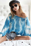 BiBi Tie Dye Hacci Top with Contrast Stitching Detail - Trendsi - Flyclothing LLC